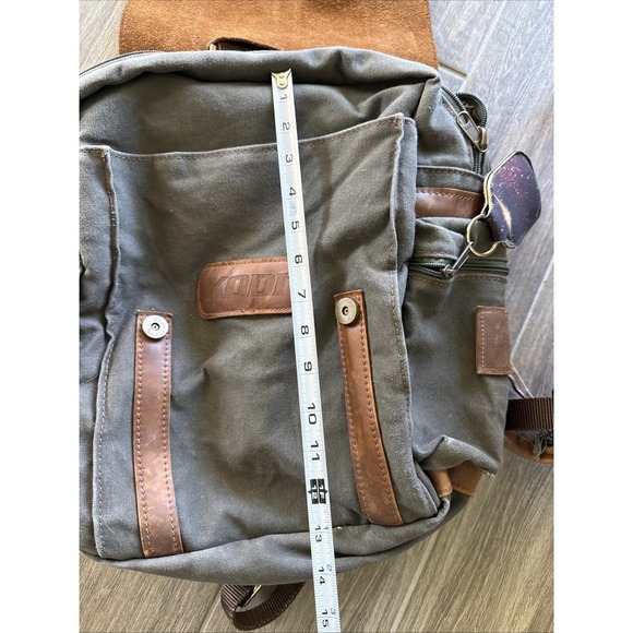 Jon Hart Scout Backpack - Canvas Dark Green & Leather - Kodi Brand - Picture 10 of 10